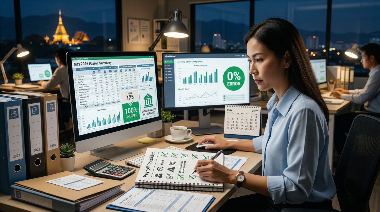 Checklist สำหรับการตรวจสอบความถูกต้องก่อนการโอนเงินเดือนจริง